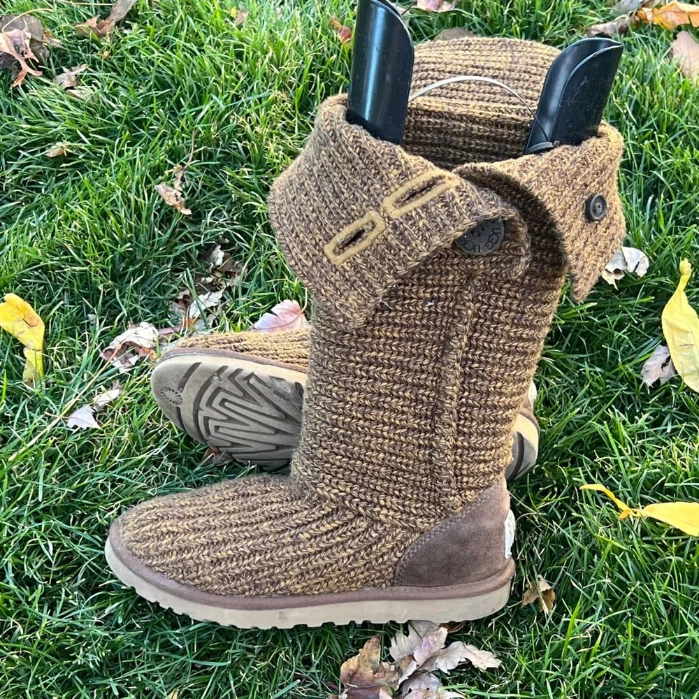 UGG Australia Classic Cardi Knit Button‎ Boots Heather Tamarind/Brown